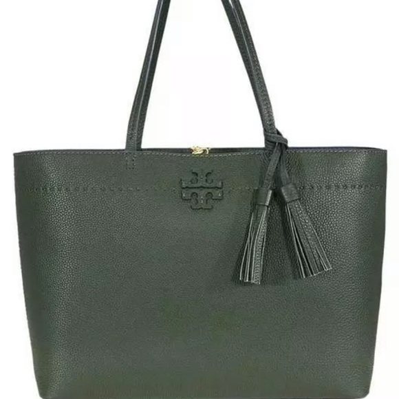 Tory burch mcgraw tote green Clearance